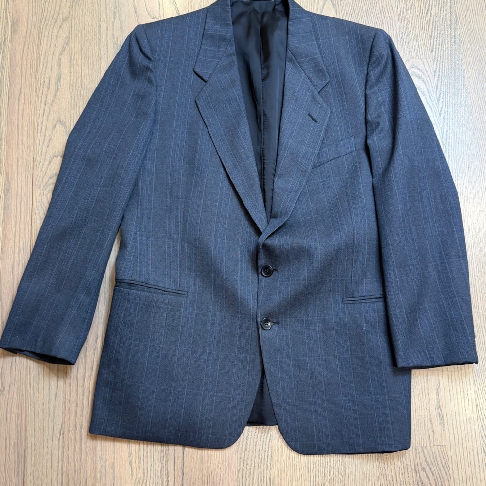 Vtg Italian Wool Montebello Men's‎ Blue Pinstripe Blazer Jacket Classic Business